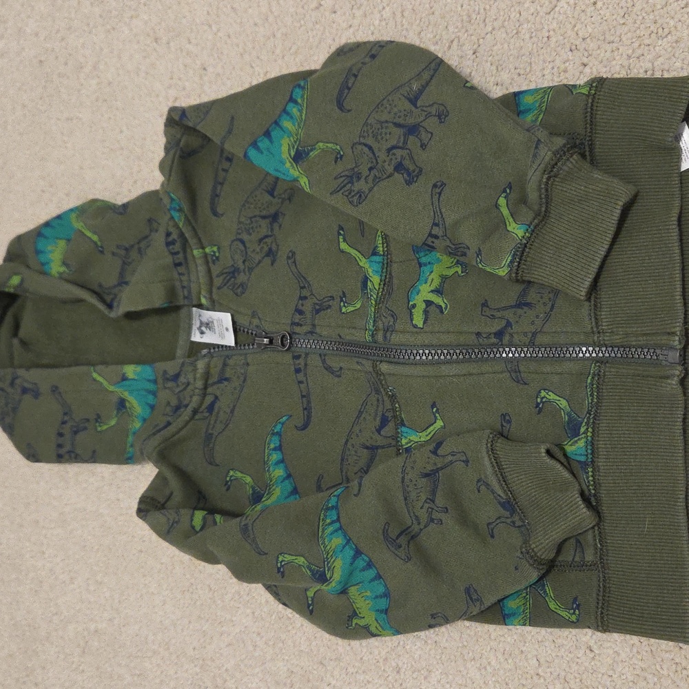 2/$20 Carter's Dinosaur Print Zip Up Hoodie